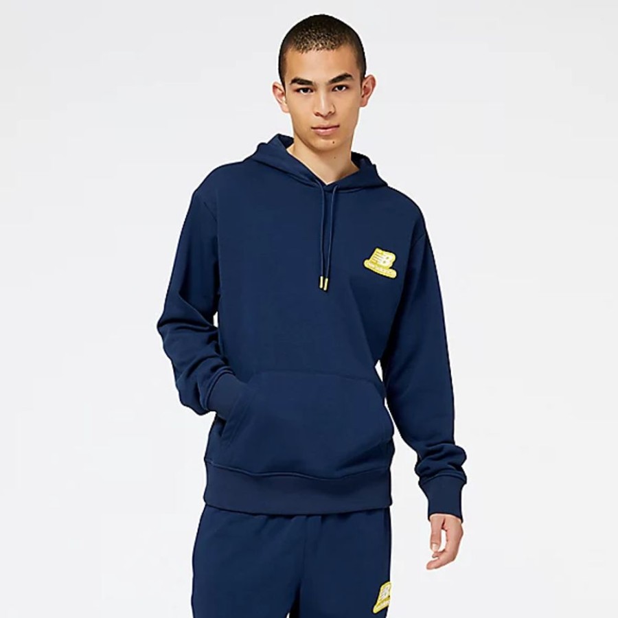 Homens New Balance Camisolas E Camisolas Com Capuz | Hoodie Nb Essentials Stacked Rubber Po