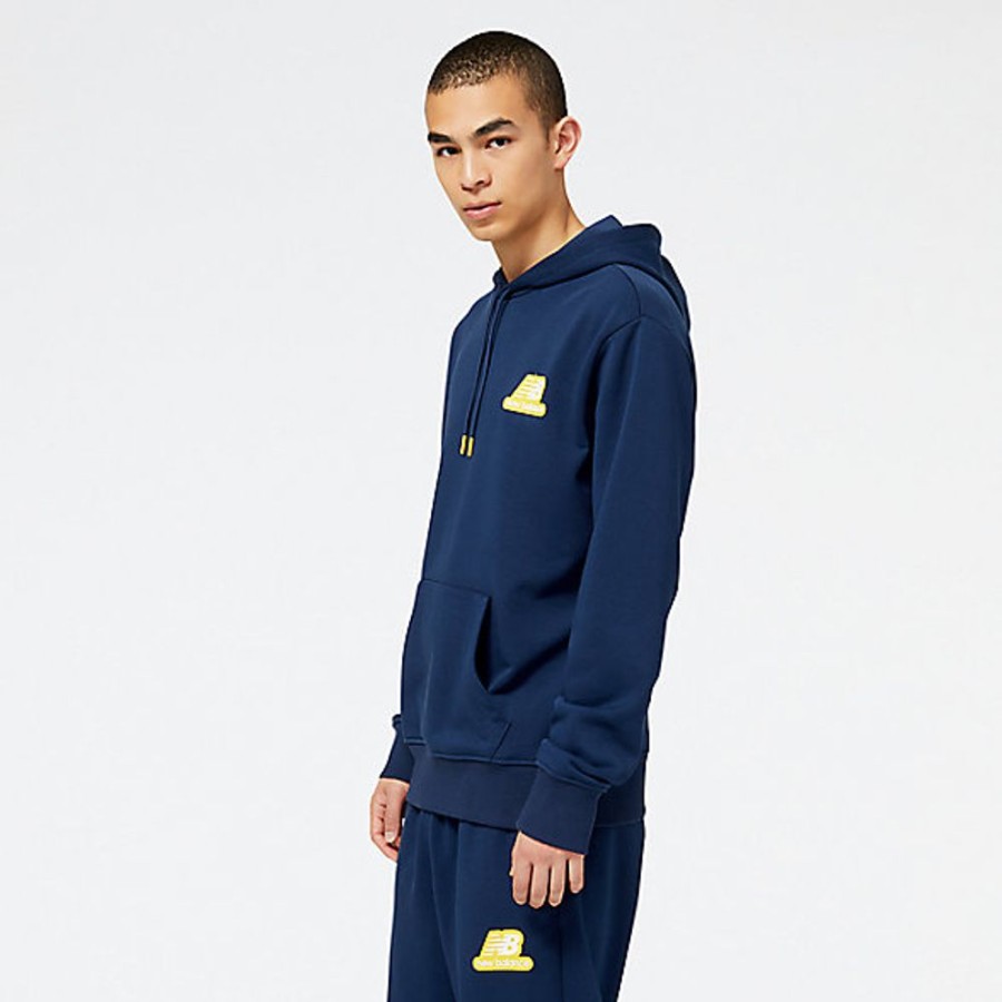 Homens New Balance Camisolas E Camisolas Com Capuz | Hoodie Nb Essentials Stacked Rubber Po