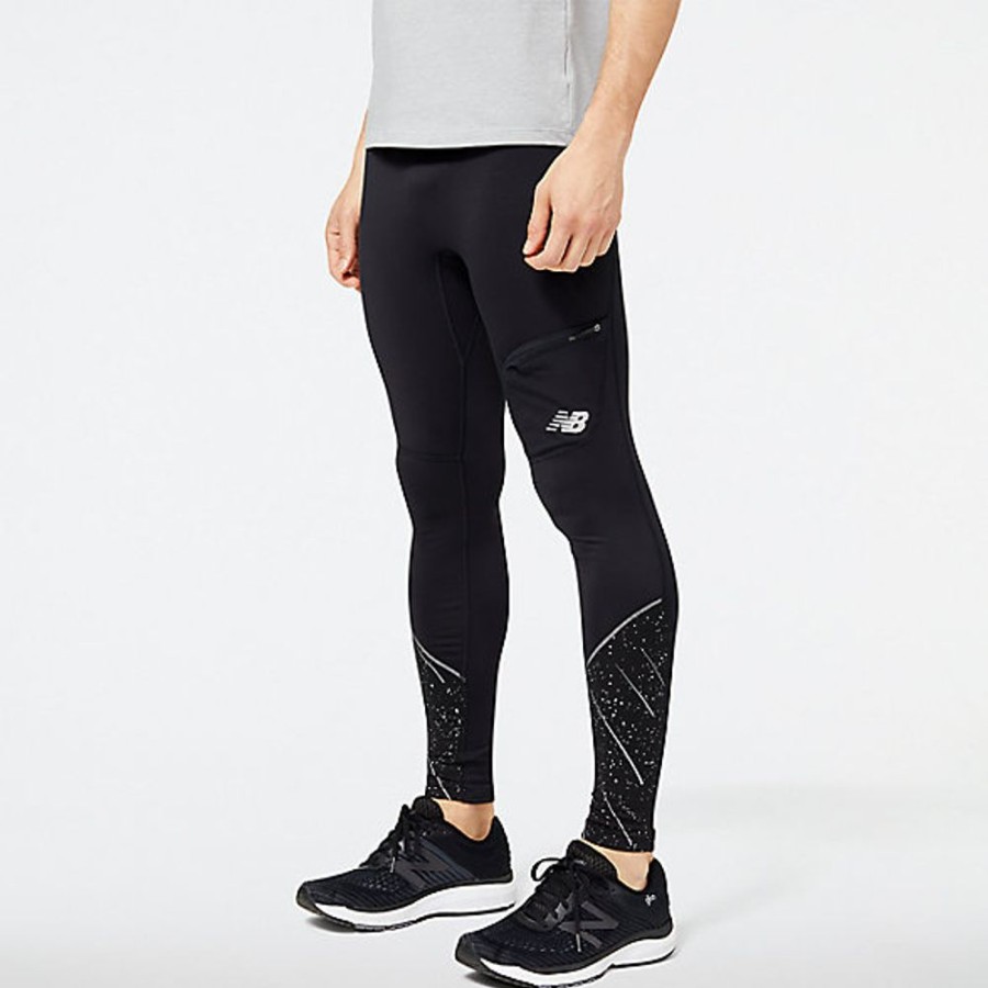 Homens New Balance Calcas E Leggings | Leggings Reflective Impact Run Heat