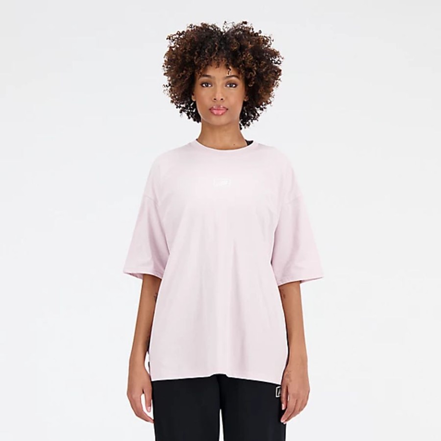 Mulheres New Balance T-Shirts E Partes De Cima | Essentials Graphic Cotton Jersey Oversized T-Shirt