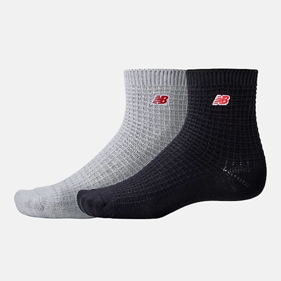 Homens New Balance Socks | Waffle Knit Ankle Socks 2 Pack