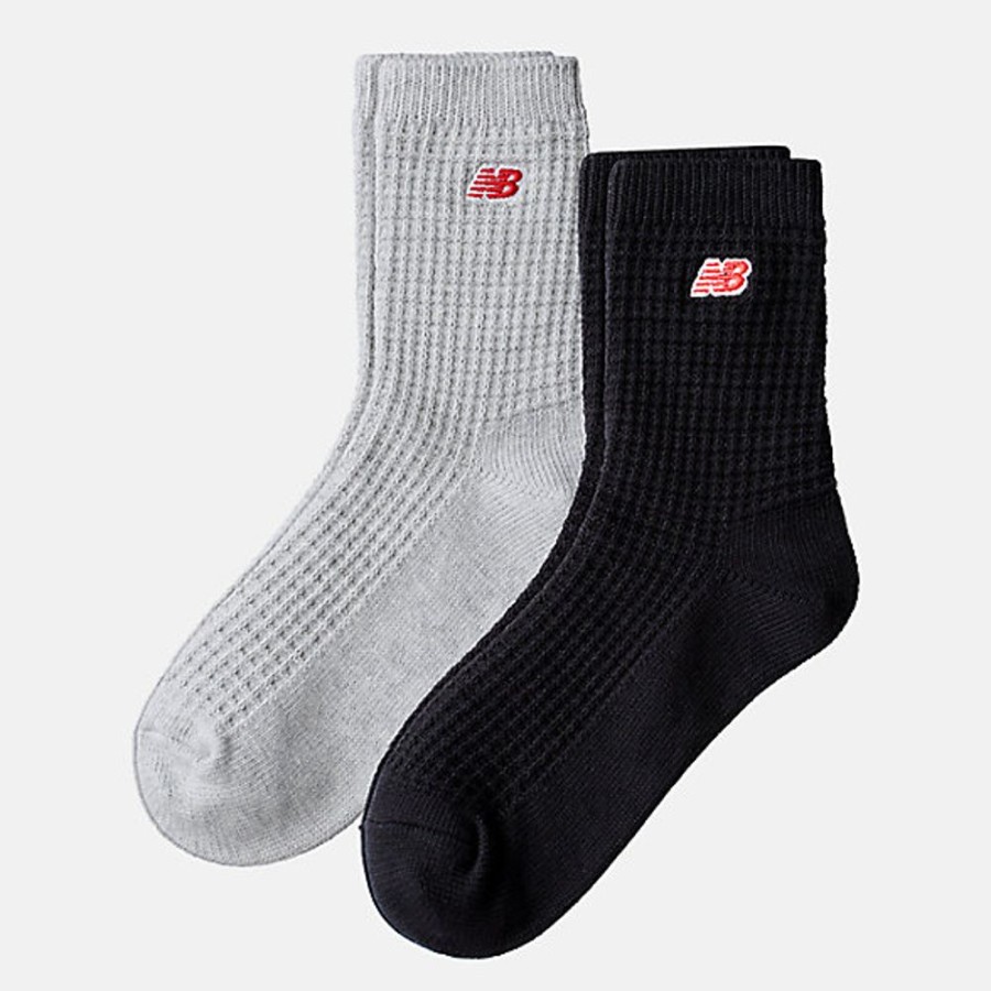 Homens New Balance Socks | Waffle Knit Ankle Socks 2 Pack