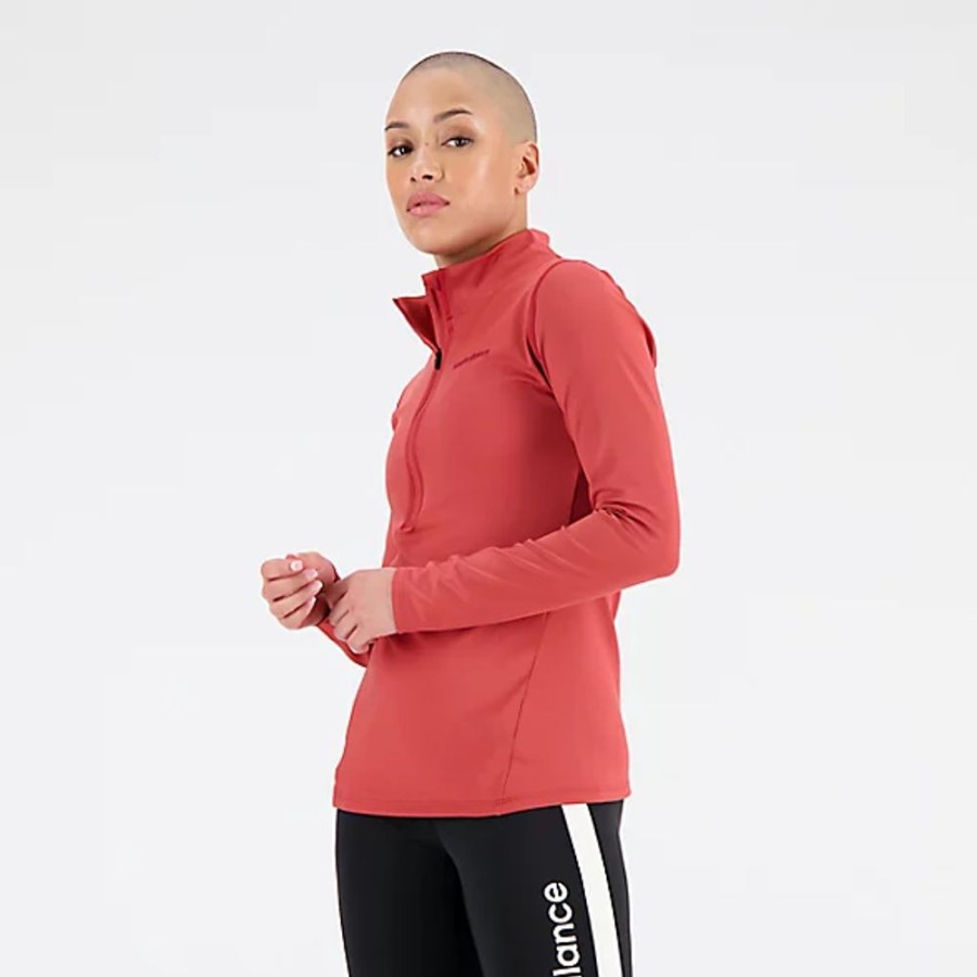 Mulheres New Balance Camisolas E Camisolas Com Capuz | Achiever Shape Shield 1/2 Zip