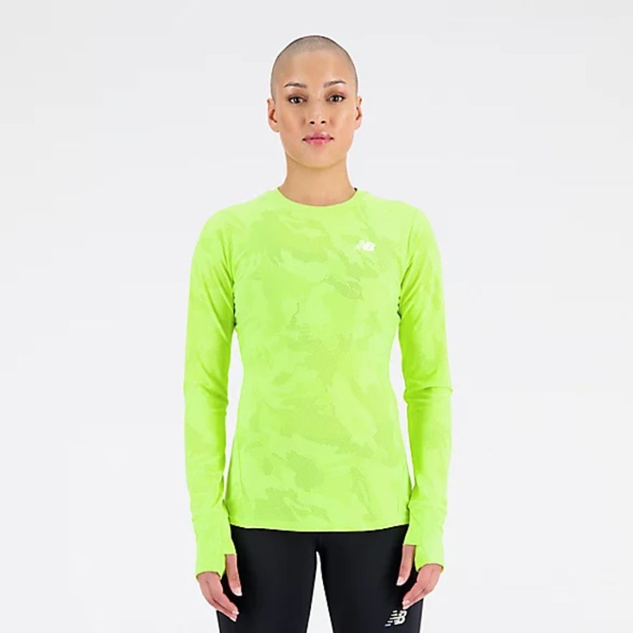 Mulheres New Balance T-Shirts E Partes De Cima | Q Speed Jacquard Long Sleeve