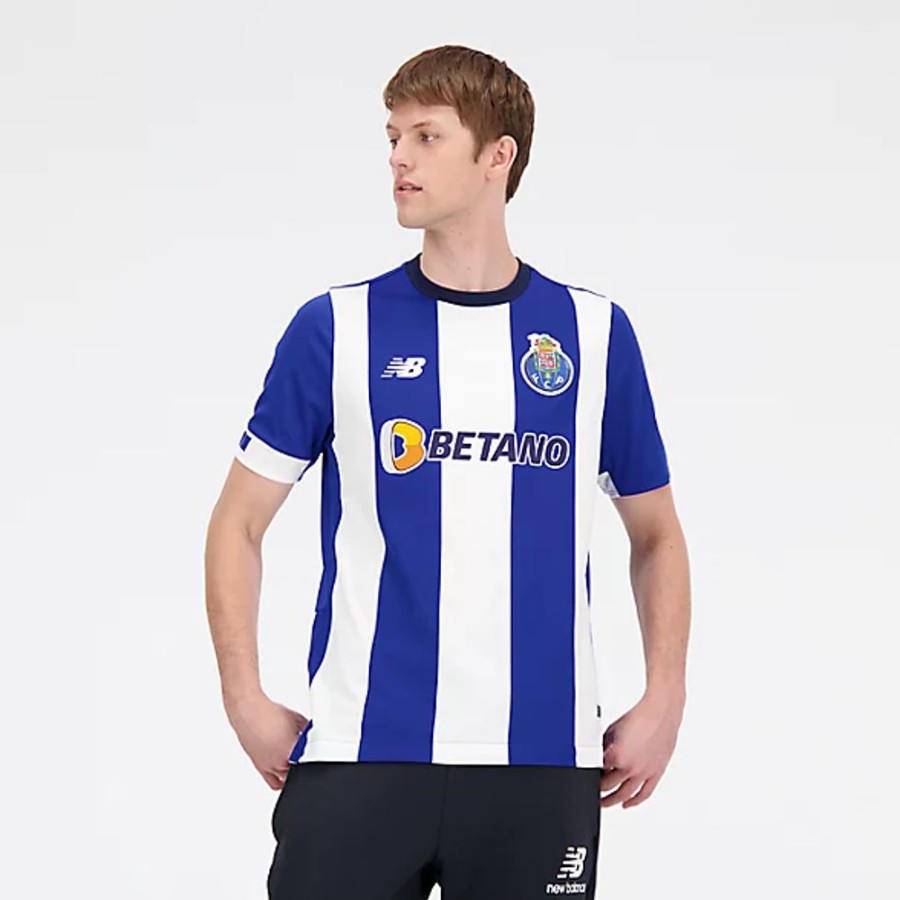 Homens New Balance T-Shirts E Partes De Cima | Fc Porto Home Short Sleeve Jersey