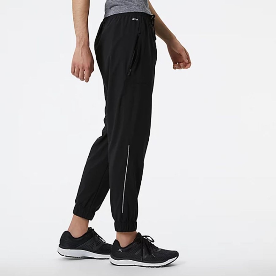 Homens New Balance Calcas E Leggings | Calcas Impact Run Woven