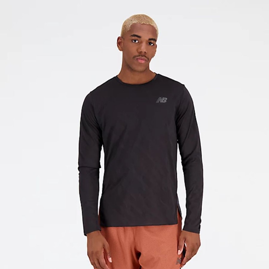 Homens New Balance T-Shirts E Partes De Cima | Q Speed Jacquard Long Sleeve