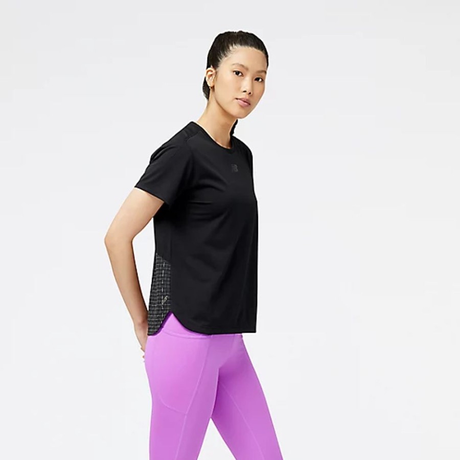 Mulheres New Balance T-Shirts E Partes De Cima | Impact Run Luminous Short Sleeve