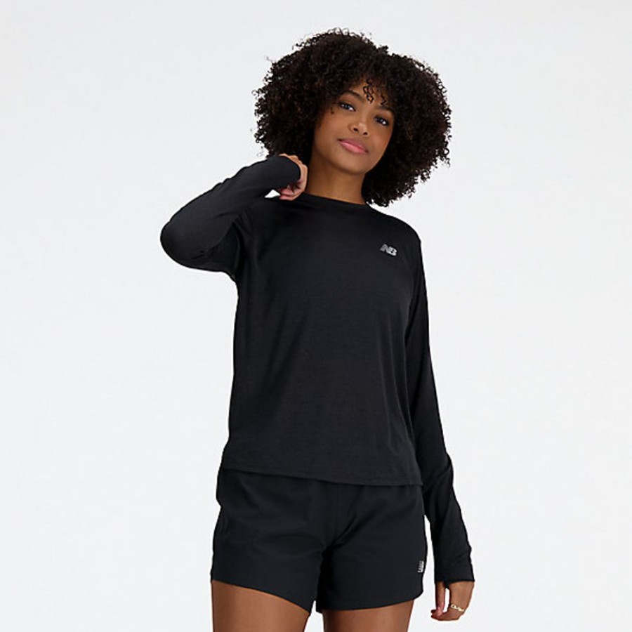 Mulheres New Balance T-Shirts E Partes De Cima | Athletics Long Sleeve