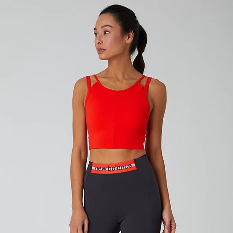 Mulheres New Balance T-Shirts E Partes De Cima | Determination Feel The Cool Strappy Crop Top