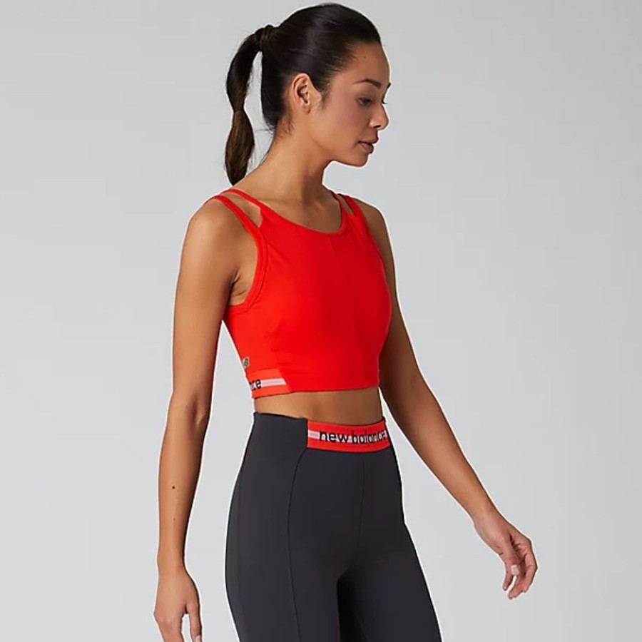 Mulheres New Balance T-Shirts E Partes De Cima | Determination Feel The Cool Strappy Crop Top