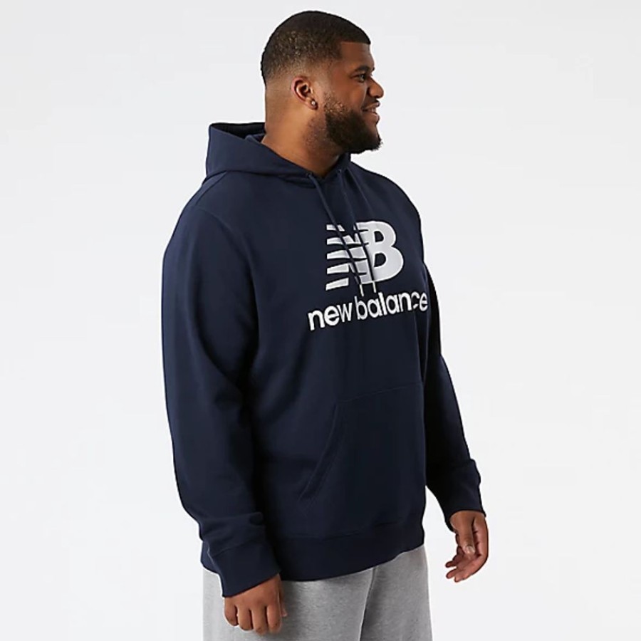 Homens New Balance Camisolas E Camisolas Com Capuz | Hoodie Nb Essentials Stacked Logo Po