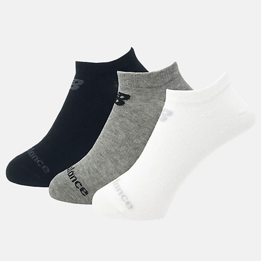 Homens New Balance Socks | Performance Cotton Flat Knit No Show Socks 3 Pack