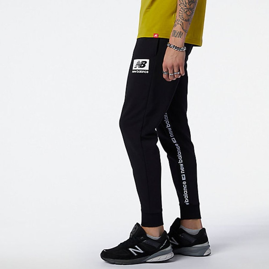 Homens New Balance Calcas E Leggings | Calcas Nb Essentials Winterized Fleece