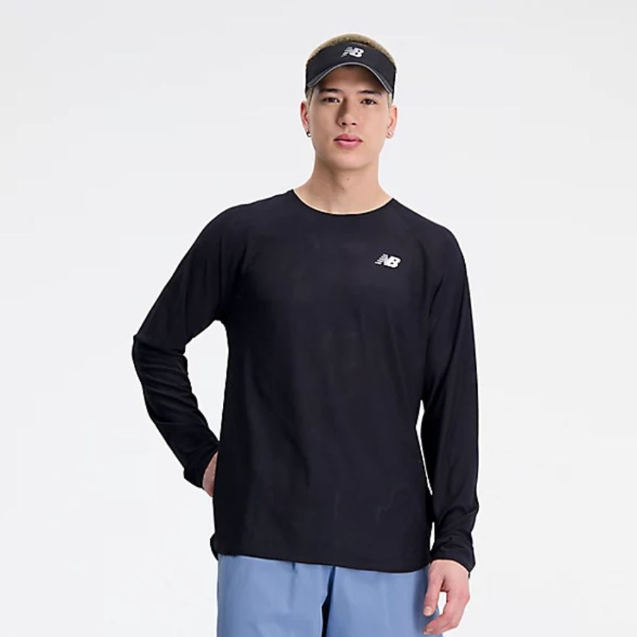 Homens New Balance T-Shirts E Partes De Cima | Q Speed Jacquard Long Sleeve