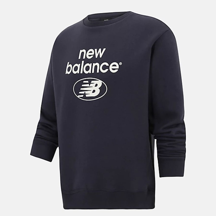 Homens New Balance Camisolas E Camisolas Com Capuz | Essentials Reimagined Brushed Back Fleece Crew