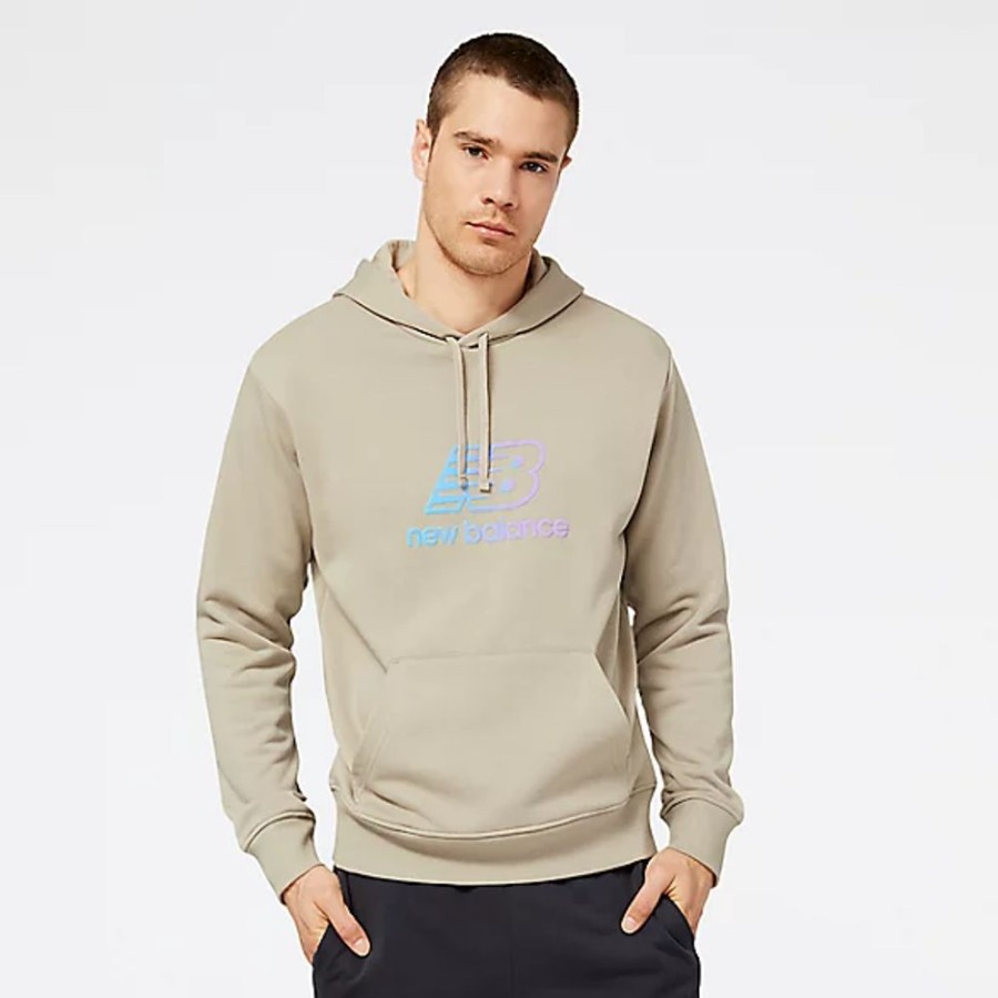 Homens New Balance Camisolas E Camisolas Com Capuz | Nb Essentials Puff Print Hoodie