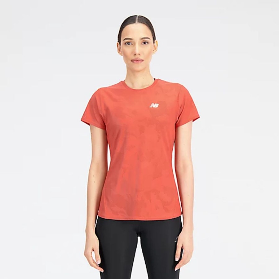 Mulheres New Balance T-Shirts E Partes De Cima | Q Speed Jacquard Short Sleeve