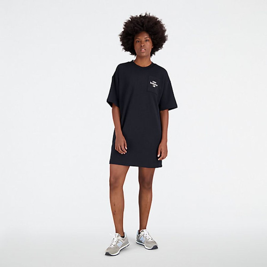 Mulheres New Balance Dresses & Skirts | Essentials Stacked Logo French Terry Graphic Dress