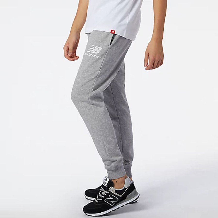 Homens New Balance Calcas E Leggings | Calcoes De Jogging Nb Essential Stack Logo Slim