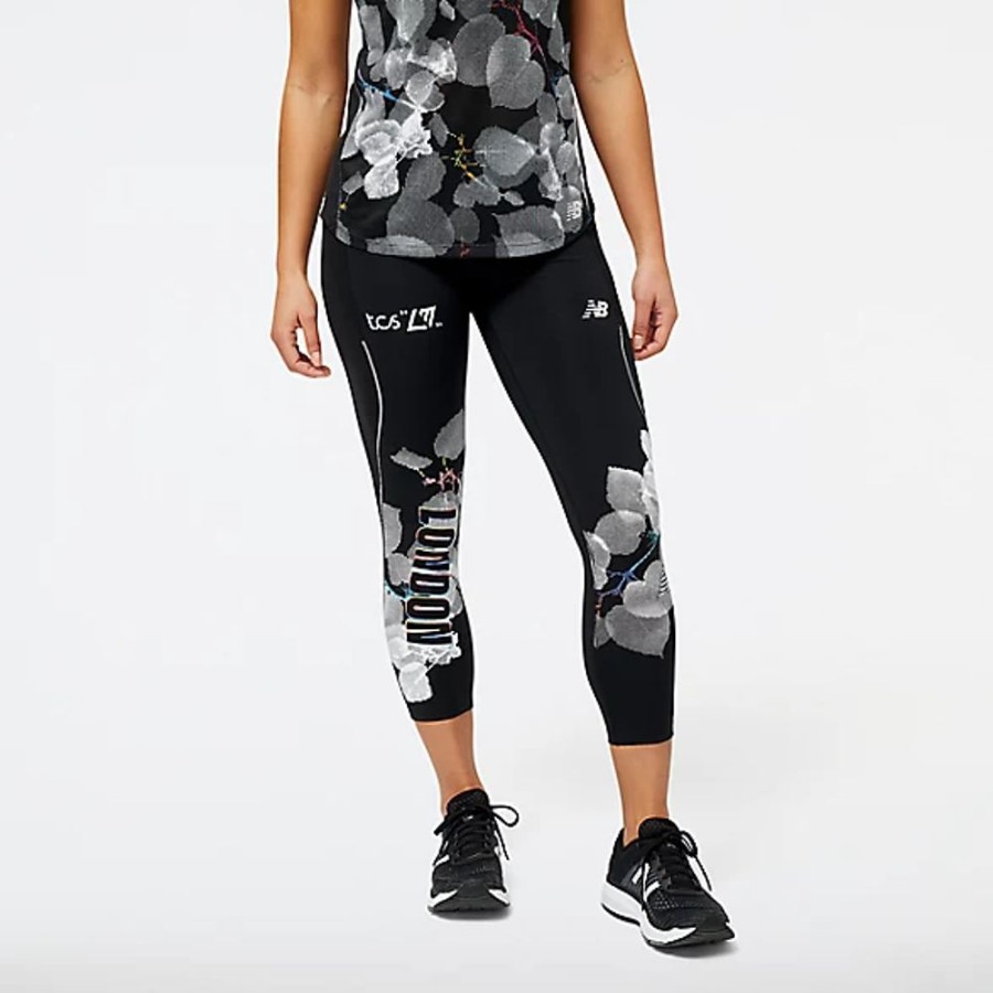 Mulheres New Balance Calcas E Leggings | London Edition Printed Impact Run Crop