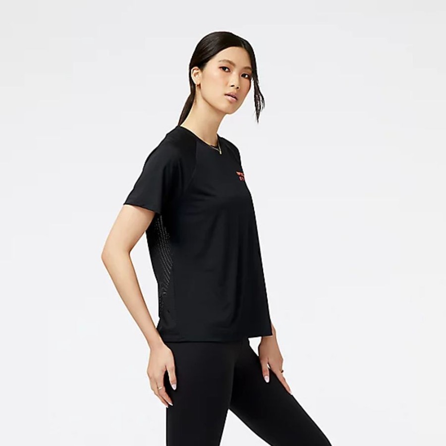 Mulheres New Balance T-Shirts E Partes De Cima | Accelerate Pacer Short Sleeve