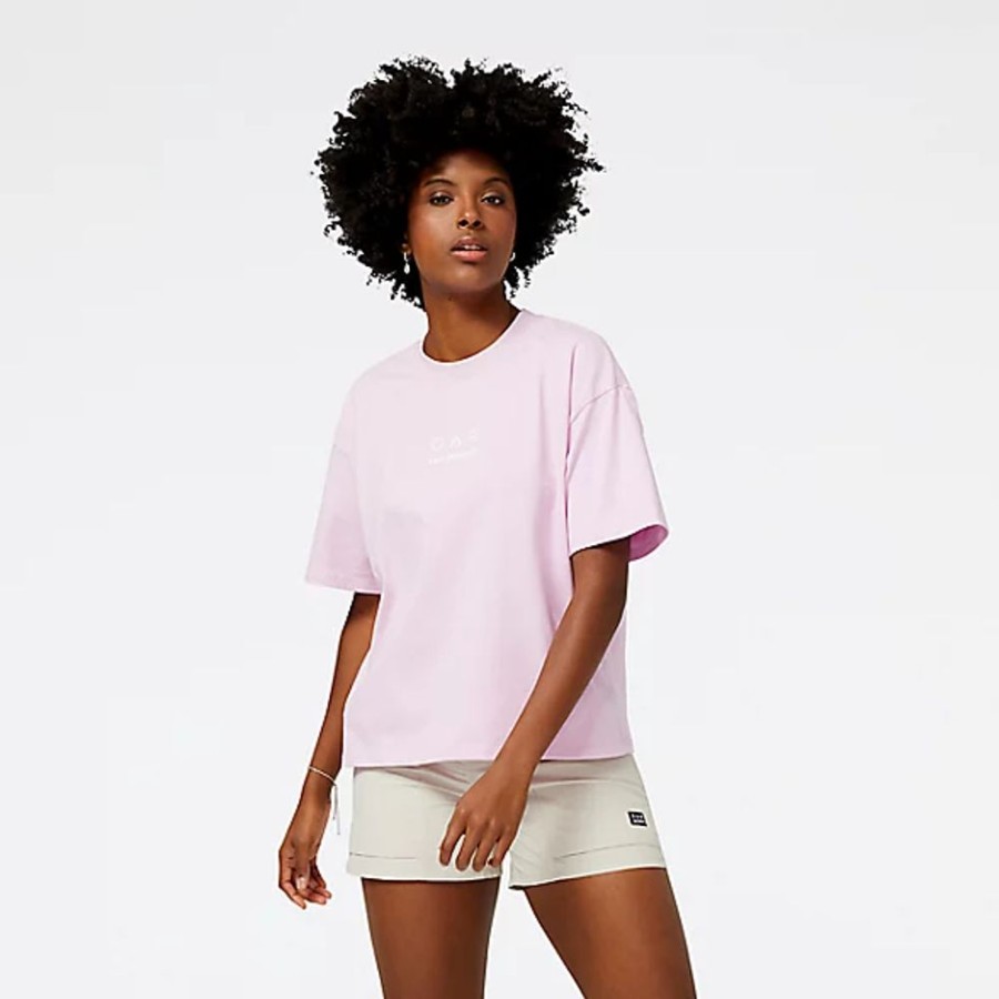 Mulheres New Balance T-Shirts E Partes De Cima | At Cotton Jersey Short Sleeve