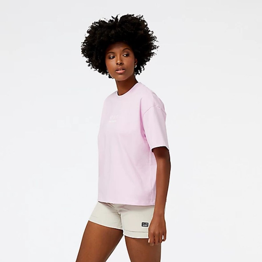 Mulheres New Balance T-Shirts E Partes De Cima | At Cotton Jersey Short Sleeve