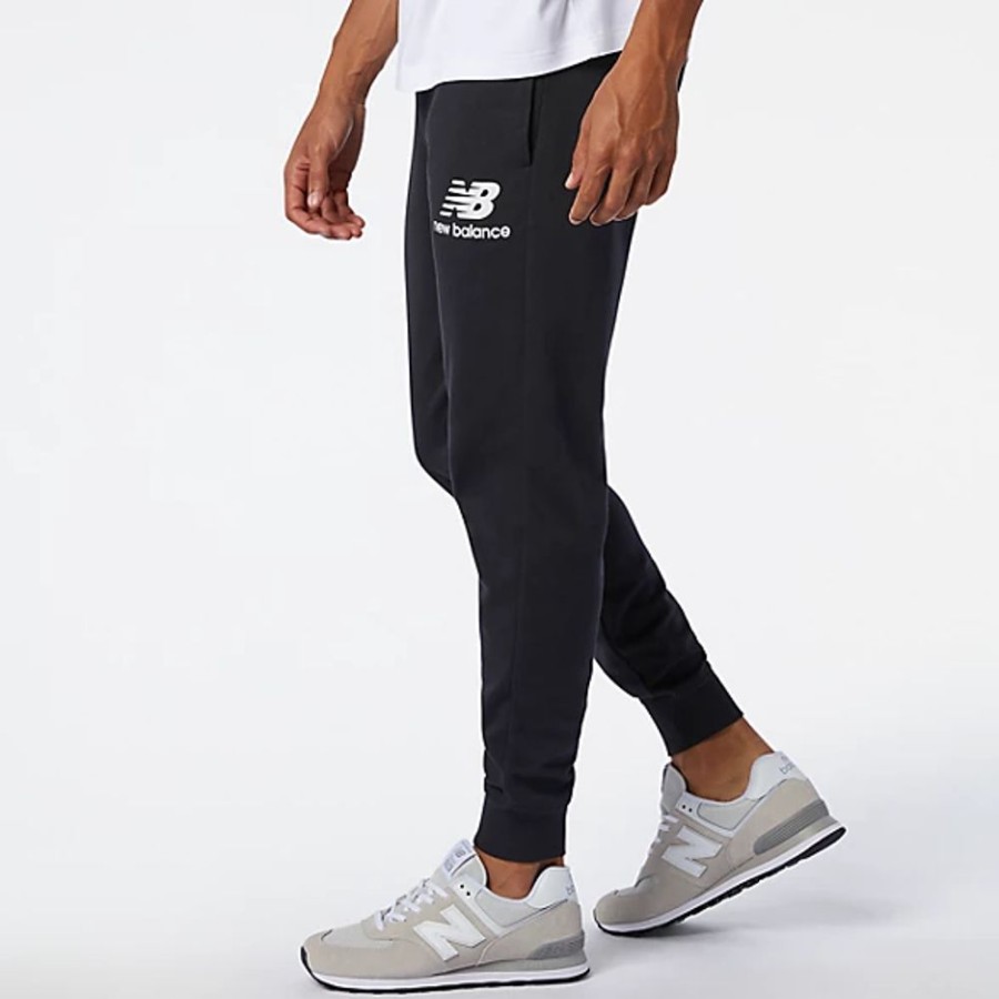 Homens New Balance Calcas E Leggings | Calcoes De Jogging Essentials Stacked Logo