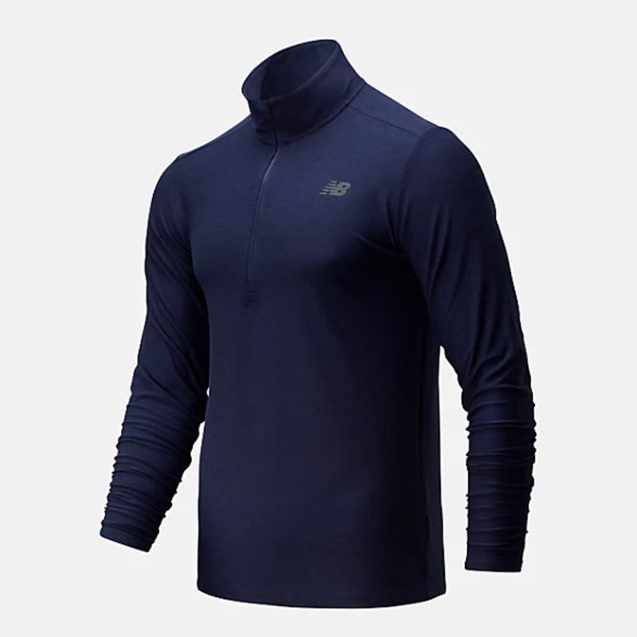 Homens New Balance T-Shirts E Partes De Cima | Core Space Dye 1/4 Zip