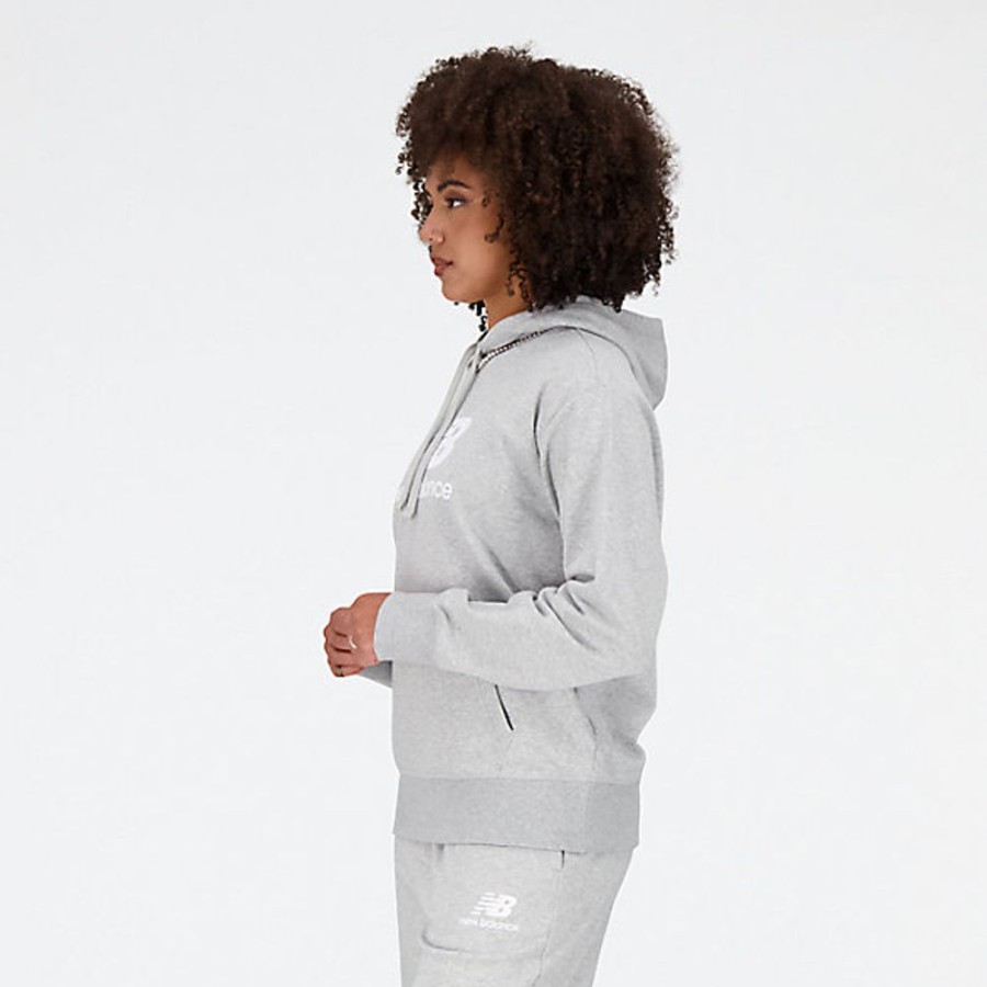 Mulheres New Balance Camisolas E Camisolas Com Capuz | Hoodie Essentials Stacked Logo