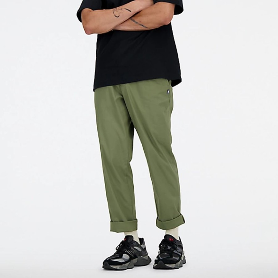 Homens New Balance Calcas E Leggings | Twill Straight Pant 30"