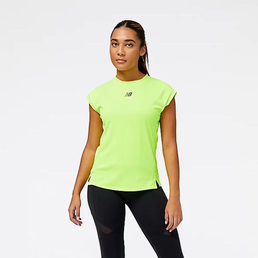 Mulheres New Balance T-Shirts E Partes De Cima | Impact Run At N-Vent Short Sleeve Top