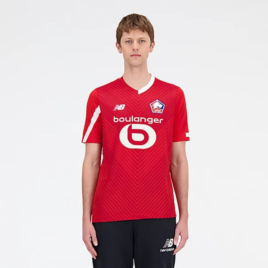 Homens New Balance T-Shirts E Partes De Cima | Lille Losc Home Short Sleeve Jersey