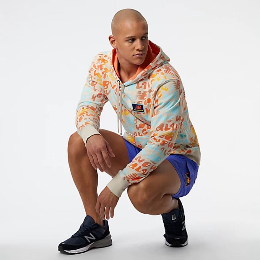 Homens New Balance Camisolas E Camisolas Com Capuz | Nb Athletics Day Tripper Printed Hoodie