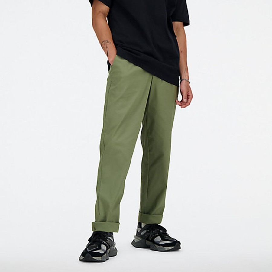 Homens New Balance Calcas E Leggings | Twill Straight Pant 32"