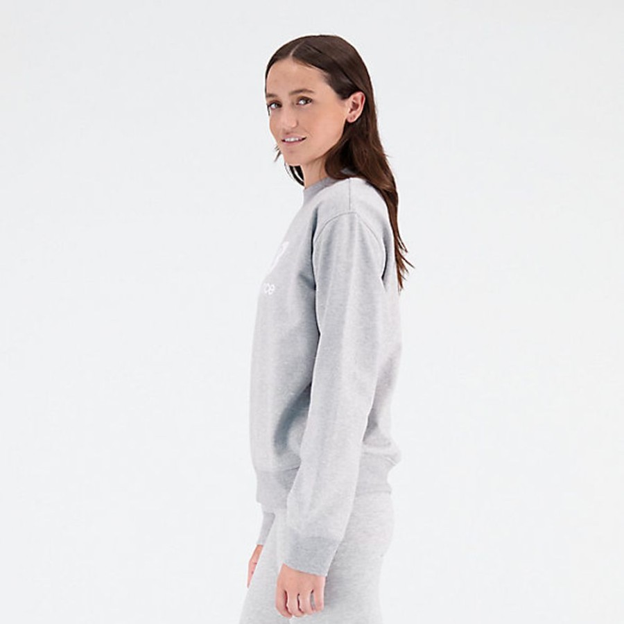 Mulheres New Balance Camisolas E Camisolas Com Capuz | Essentials Stacked Logo French Terry Crewneck