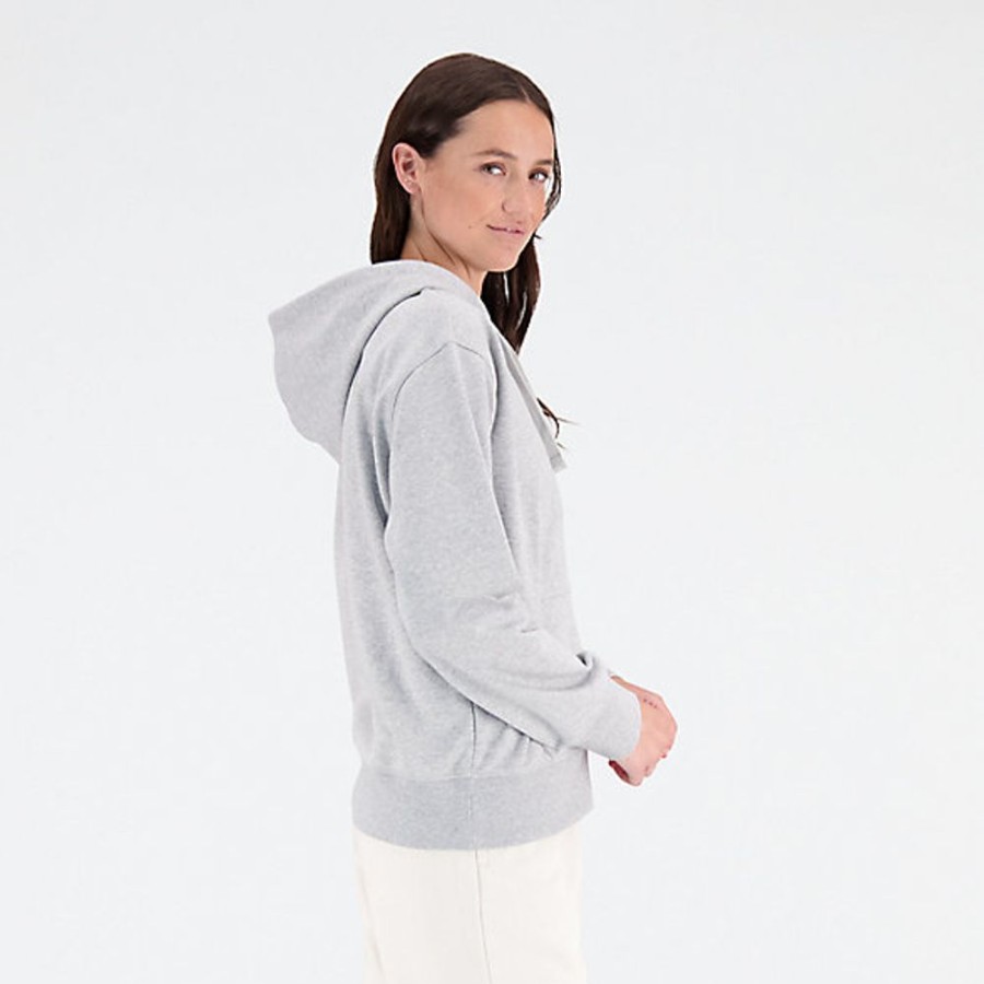 Mulheres New Balance Casacos | Hoodie Nb Essentials Stacked Logo Full Zip