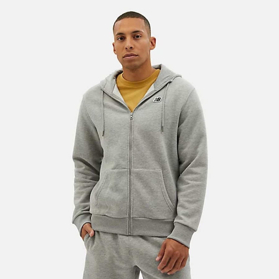 Homens New Balance Casacos | Hoodie Nb Small Logo Zip