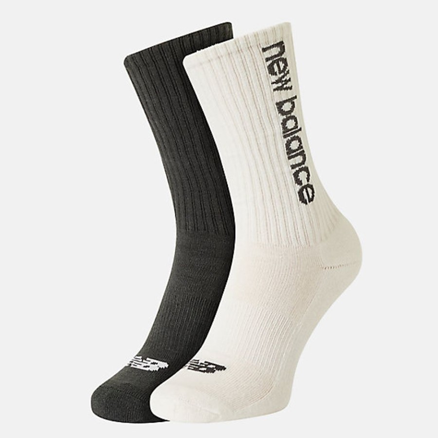 Homens New Balance Socks | Linear Heritage Crew 2 Pack