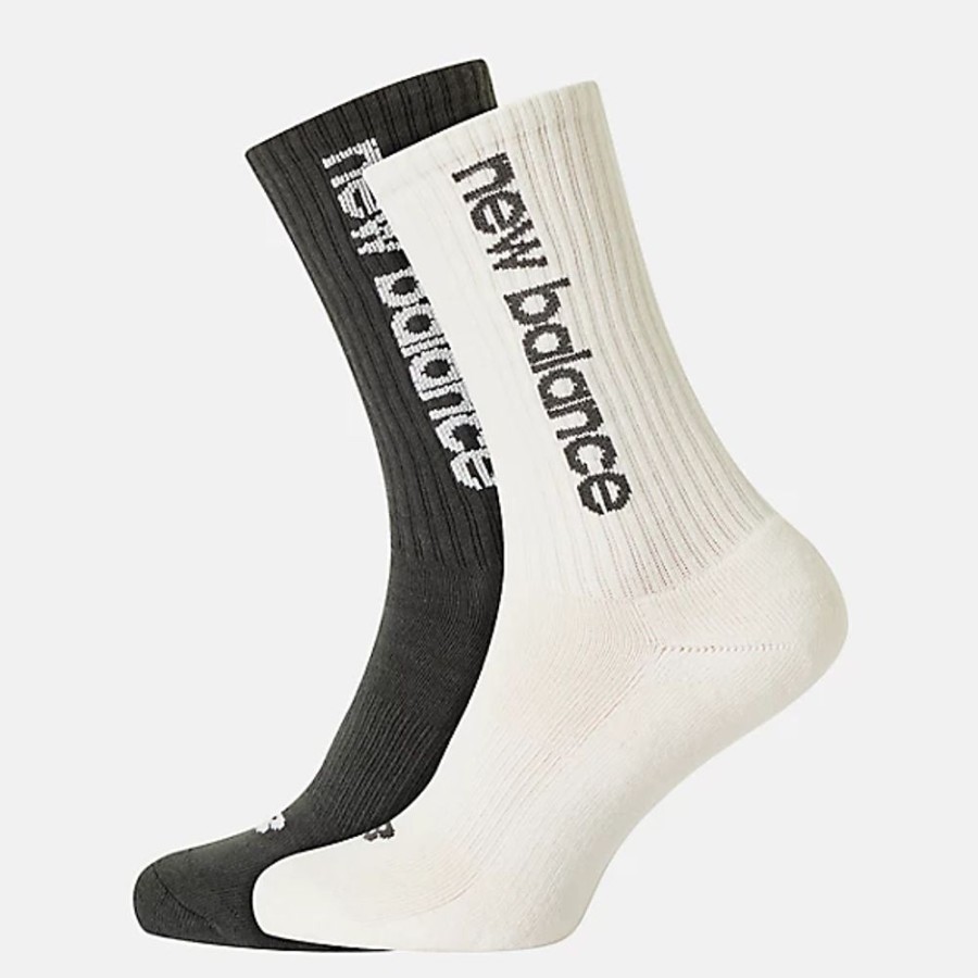 Homens New Balance Socks | Linear Heritage Crew 2 Pack